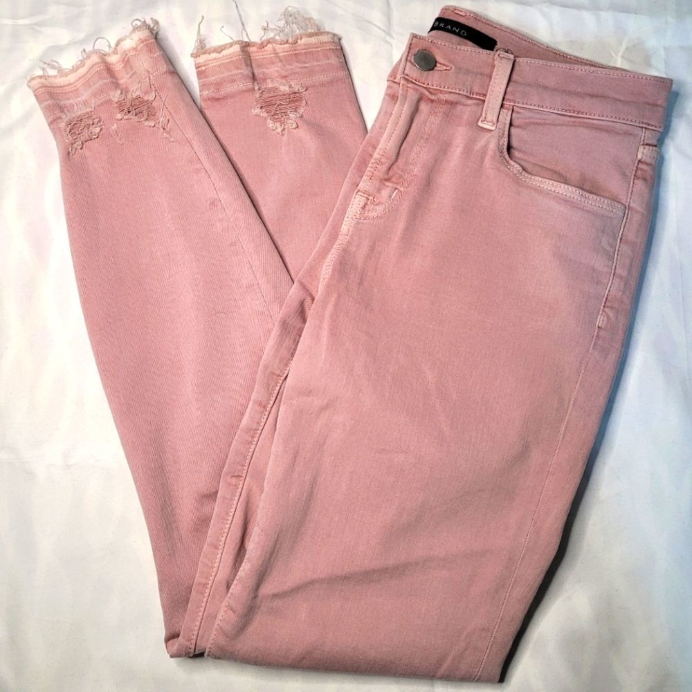 J Brand Indigo Womens Skinny Ankle Lightly Distressed Jeans